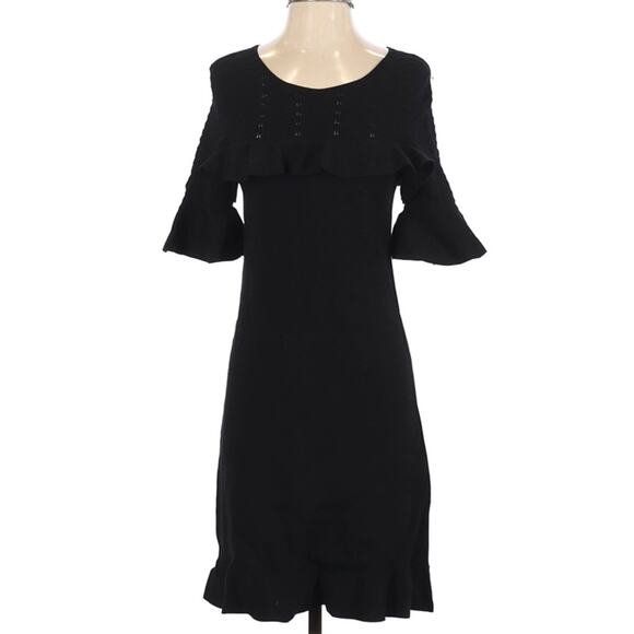Ann Taylor Sweater dress with ruffle top, flare sleeves and flounce hem sz small - Picture 1 of 13